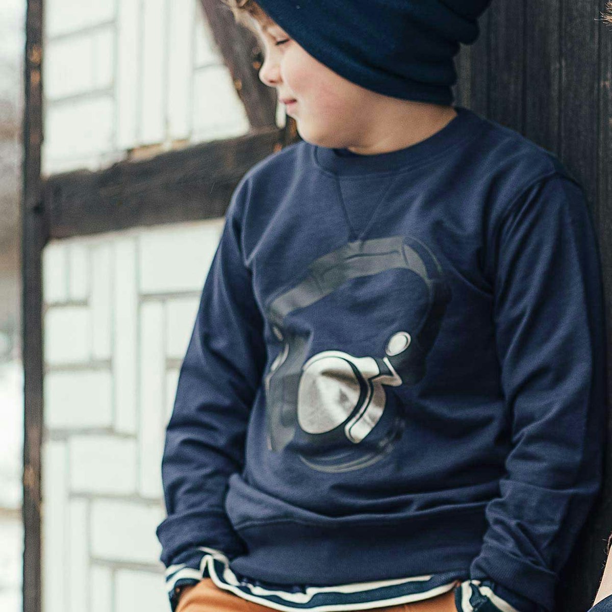 Sweatshirt Kopfhörer navy 164