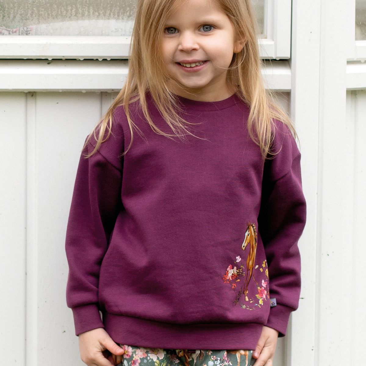 Sweatshirt Pferd lila 158/164