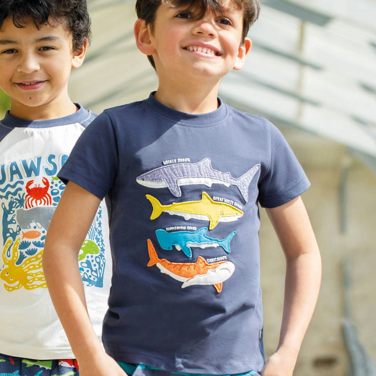 T-Shirt Hai Aufnäher navy 110/116