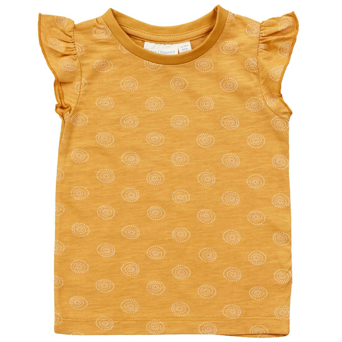 T-Shirt Kreis-Motive & Schmetterlingsärmel senf-gelb 62/68