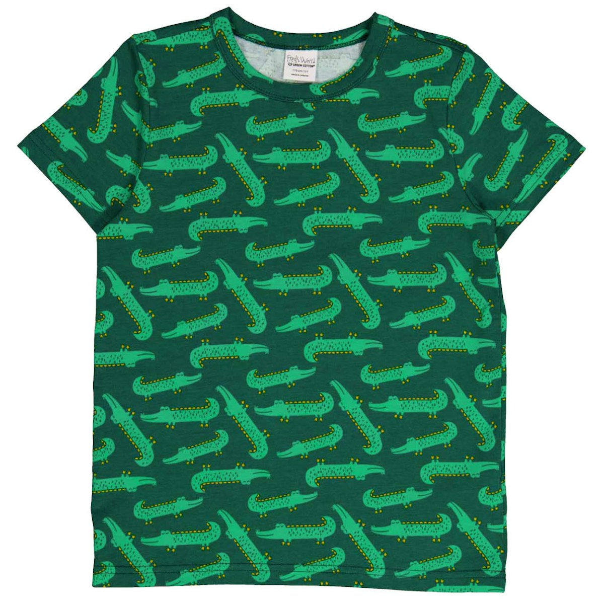 T-Shirt Krokodil Alloverprint grün 110