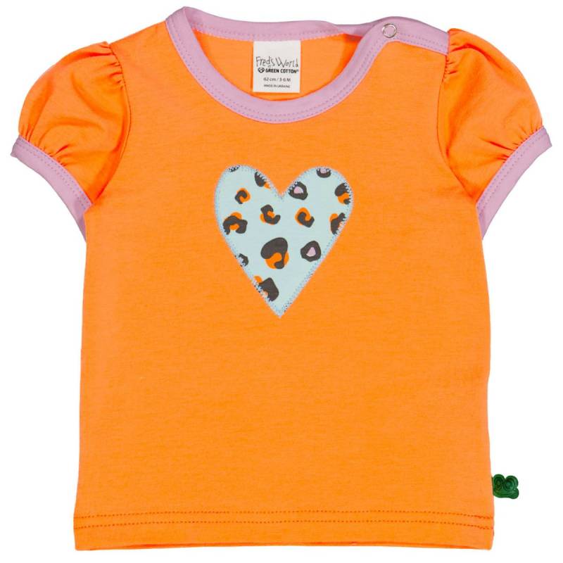 T-Shirt Puffärmel Herz orange 92
