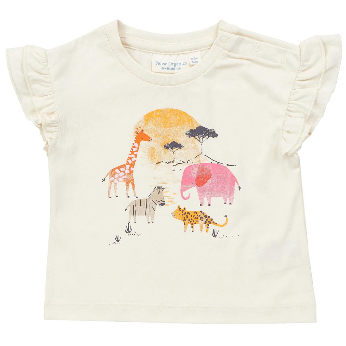 T-Shirt Safari-Motive & Schmetterlingsärmel creme-weiß 50/56