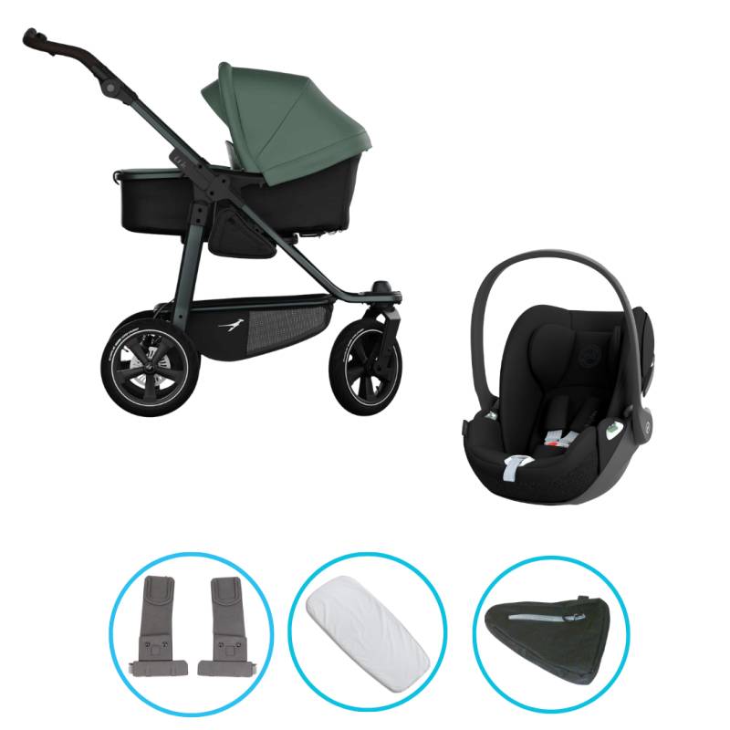 TFK Mono 3 3in1 Kinderwagen Set Olive mit Cybex Cloud T i-Size Sepia Black & TFK Mono Adapter TFK Mono 3 3in1 Kinderwagen Set Olive mit Cybex Cloud T i-Size Sepia Black & TFK Mono Adapter