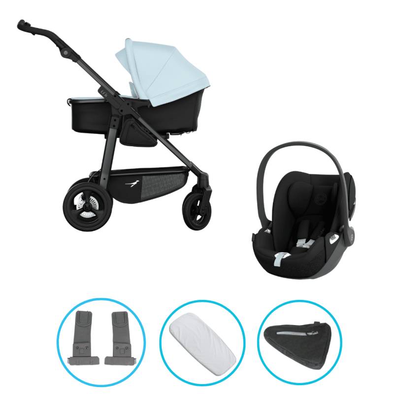 TFK Mono 4 3in1 Kinderwagen Set Blau mit CYBEX Cloud T i-Size Sepia Black & TFK Mono Adapter TFK Mono 4 3in1 Kinderwagen Set Blau mit CYBEX Cloud T i-Size Sepia Black & TFK Mono Adapter