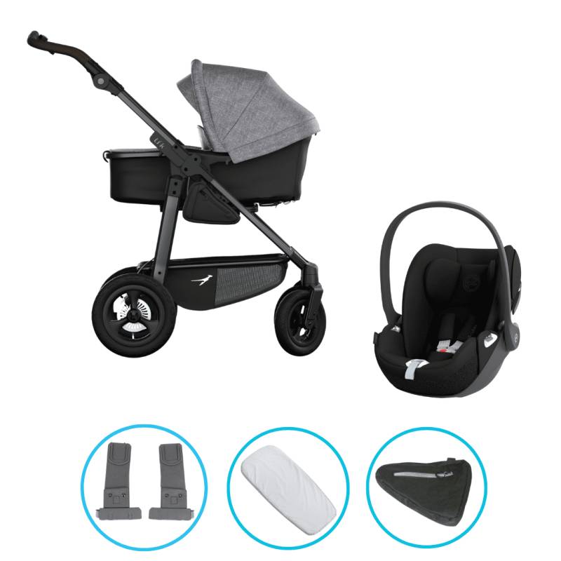TFK Mono 4 3in1 Kinderwagen Set Premium Grau mit CYBEX Cloud T i-Size Sepia Black & TFK Mono Adapter TFK Mono 4 3in1 Kinderwagen Set Premium Grau mit CYBEX Cloud T i-Size Sepia Black & TFK Mono Adapter