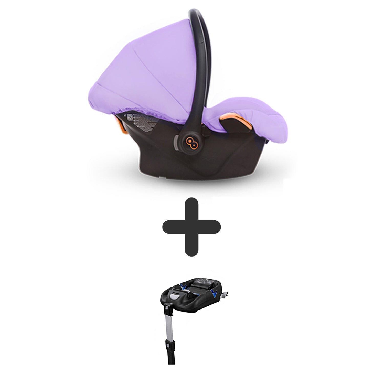 TPFLiving Babyschale Ultra Stoff mit oder ohne Isofix - Lila / Roségold / mit Isofix