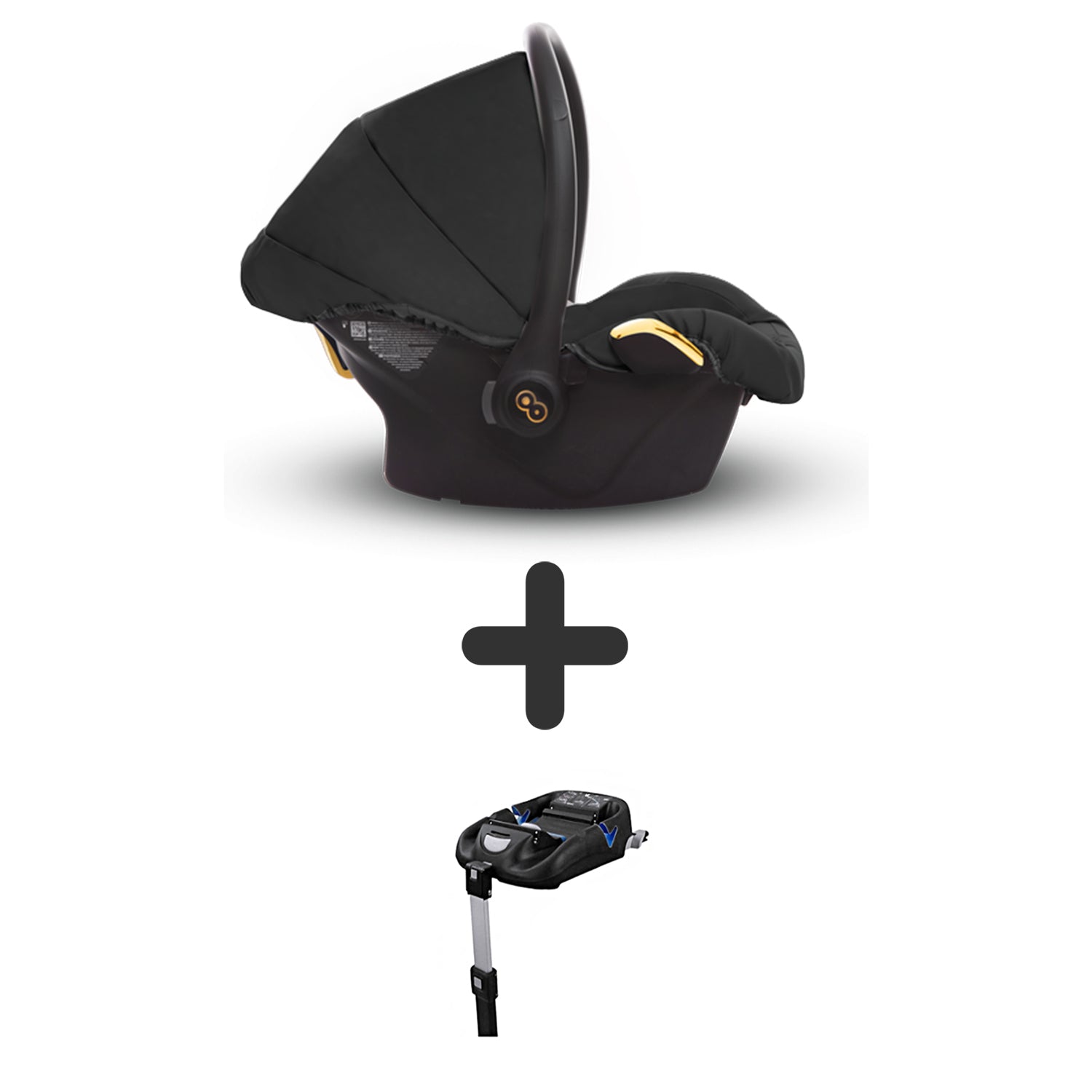 TPFLiving Babyschale Ultra Stoff mit oder ohne Isofix - Schwarz / Gold / mit Isofix TPFLiving Babyschale Ultra Stoff mit oder ohne Isofix - Schwarz / Gold / mit Isofix