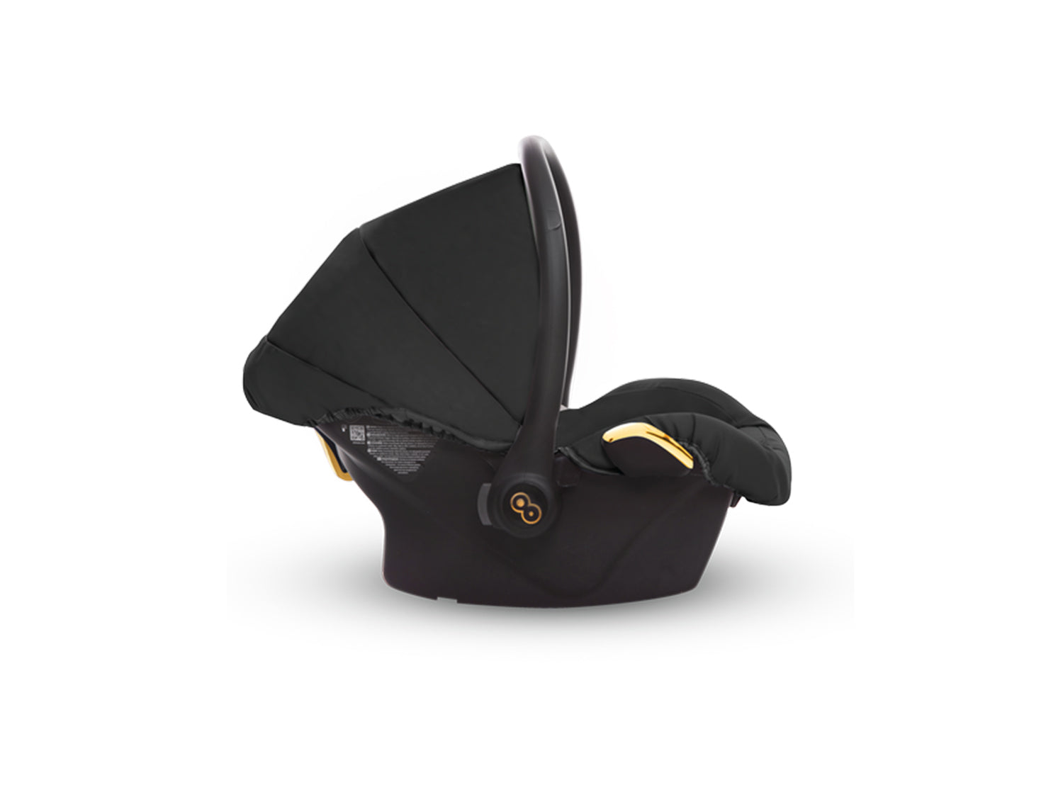 TPFLiving Babyschale Ultra Stoff mit oder ohne Isofix - Schwarz / Gold / ohne Isofix