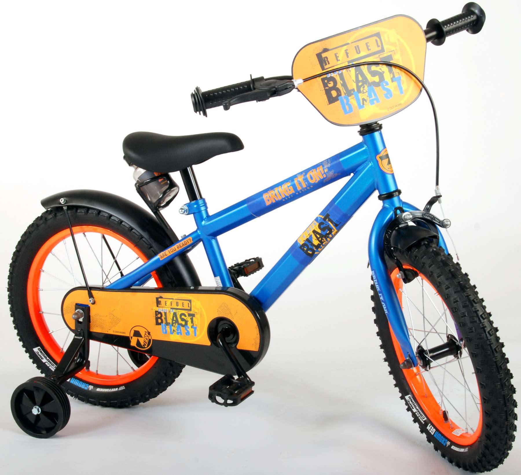 TPFSports NERF Kinderfahrrad - Jungen - 16 Zoll - Rücktritt + Handbremse - Satinblau TPFSports NERF Kinderfahrrad - Jungen - 16 Zoll - Rücktritt + Handbremse - Satinblau