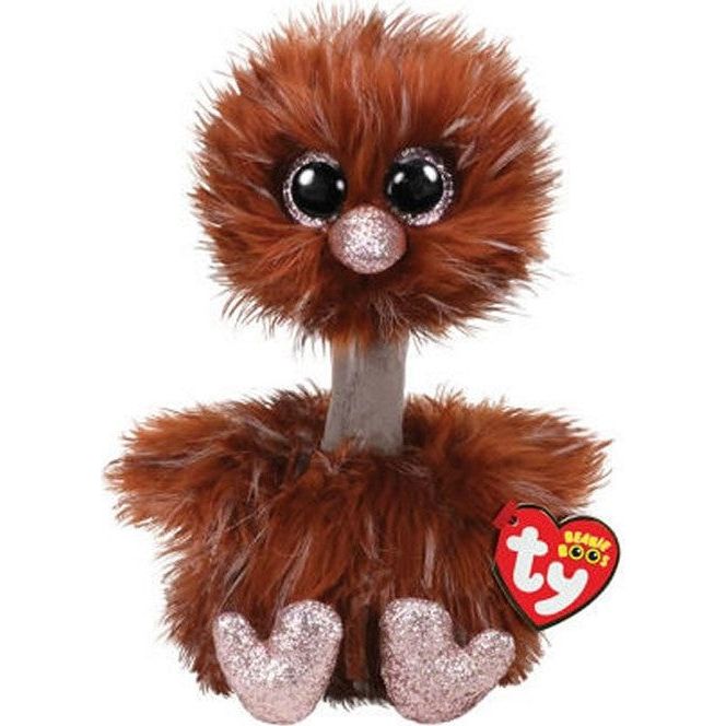 TY - Plüsch Strauss braun mit Glitzeraugen 15cm - Orson