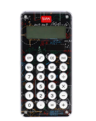 Taschenrechner - Calcoolator mit Ball-Maze-Spiel auf Rückseite Genius-Motiv Radierer, Anspitzer + Co.