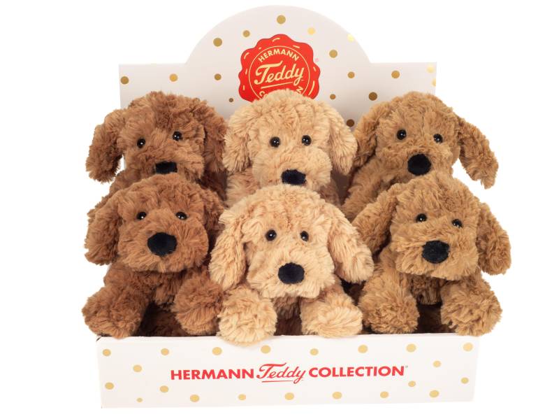 Teddy Hermann - Schlenkerhund 20 cm, Kuscheltier, Plüschtier (zufällige Farbwahl)
