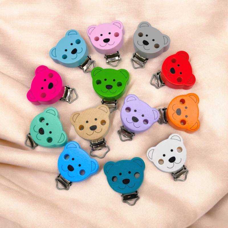 Teddy Schnullerclip Holzclip Teddy Schnullerclip Holzclip