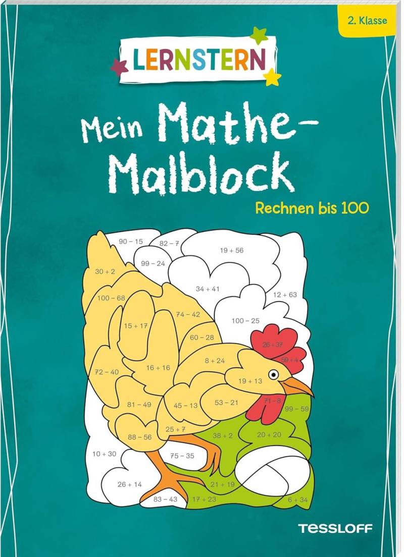 Tessloff Verlag - Rechnen bis 100, Mein Mathe-Malblock, Lernstern