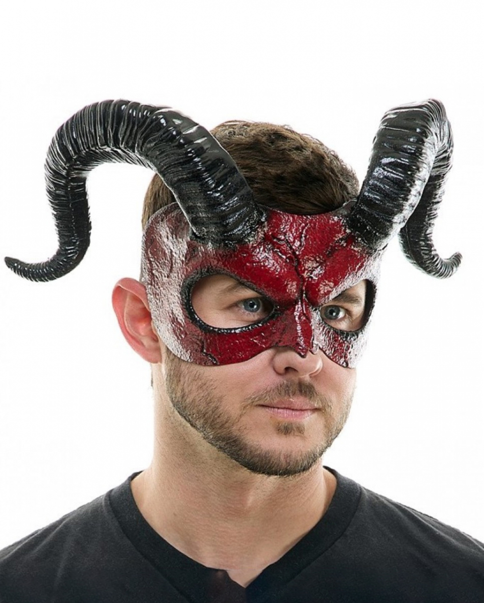 Teufels Halbmaske mit Biest Hörnern