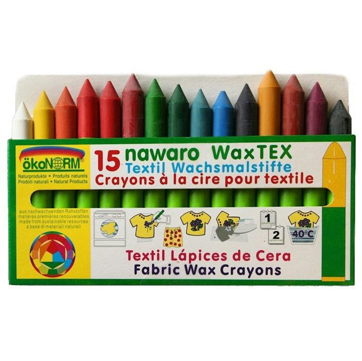 Textil Wachsmalstifte 15 Stück