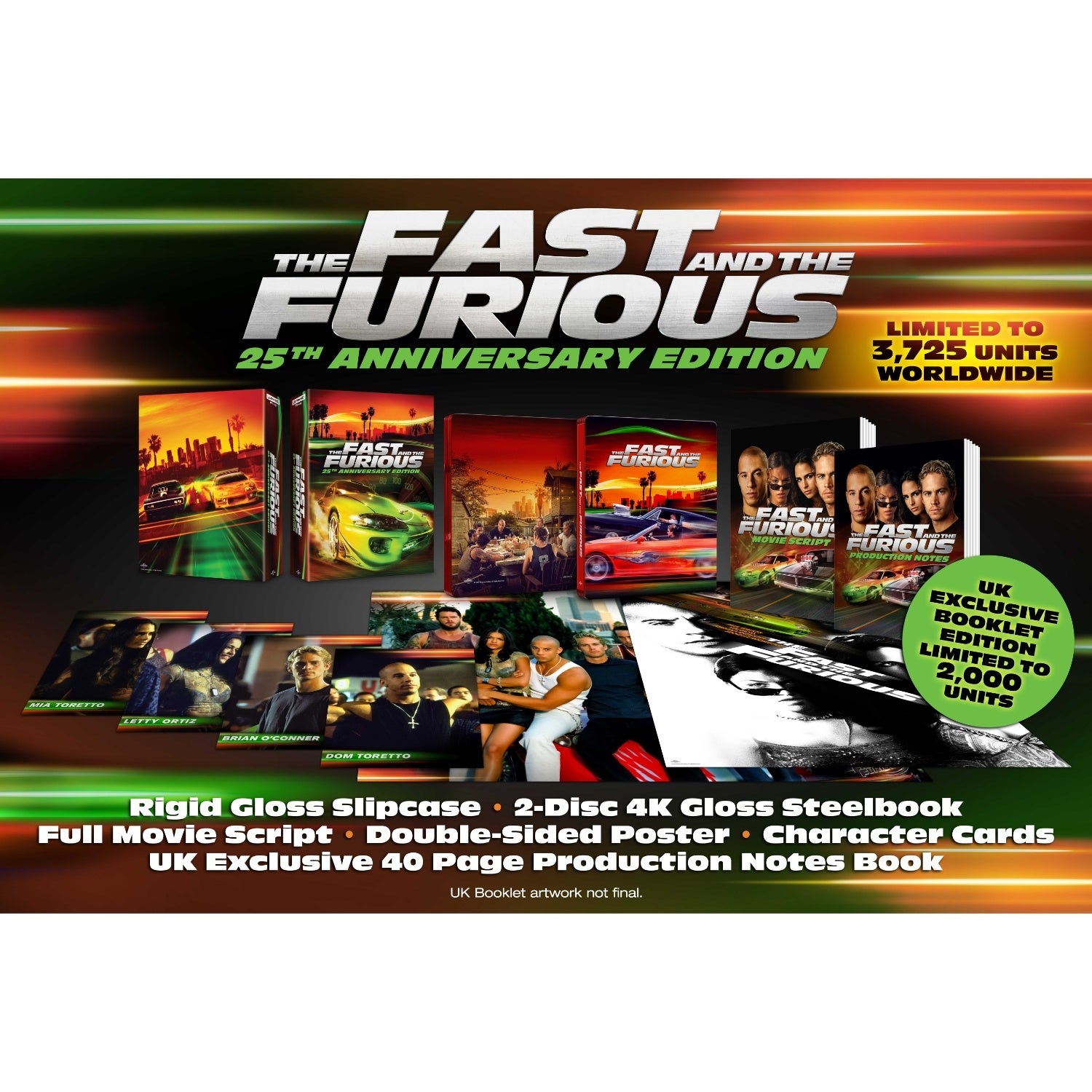 The Fast and the Furious 25th Anniversary Ultimate Collector's Edition 4K UHD & Blu-Ray Steelbook The Fast and the Furious 25th Anniversary Ultimate Collector's Edition 4K UHD & Blu-Ray Steelbook