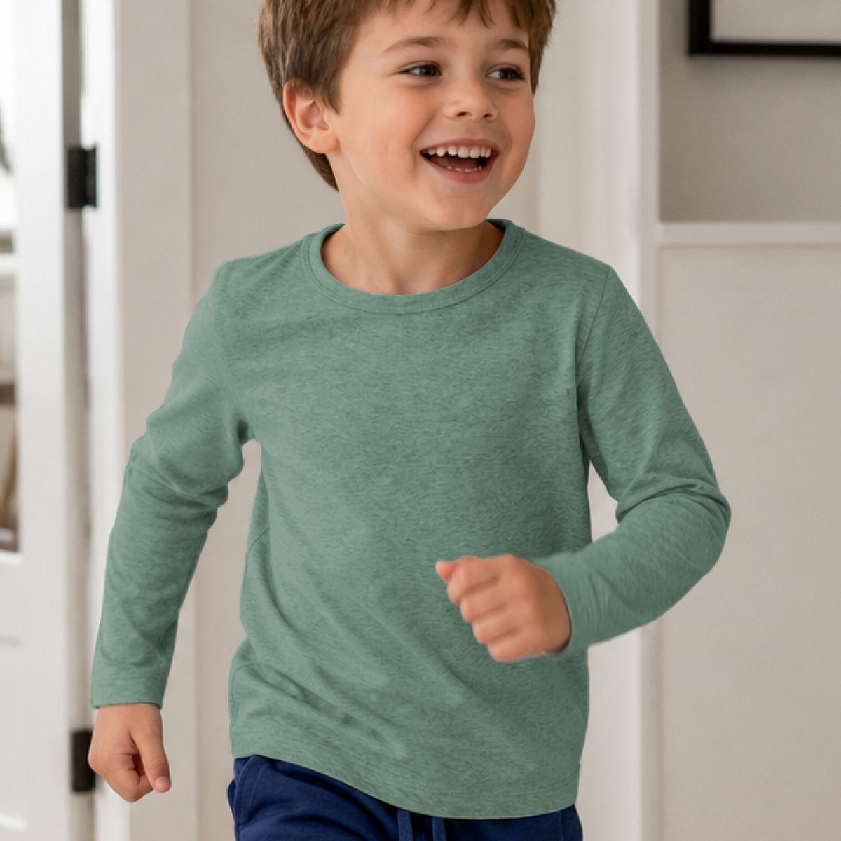 Thermo Langarmshirt mit Luftkammern grün 86/92