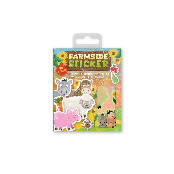 Tier-Stickerbuch FARMSIDE 90-teilig 9x0,5x12,5cm Farmside Sticker Spielideen + Basteln