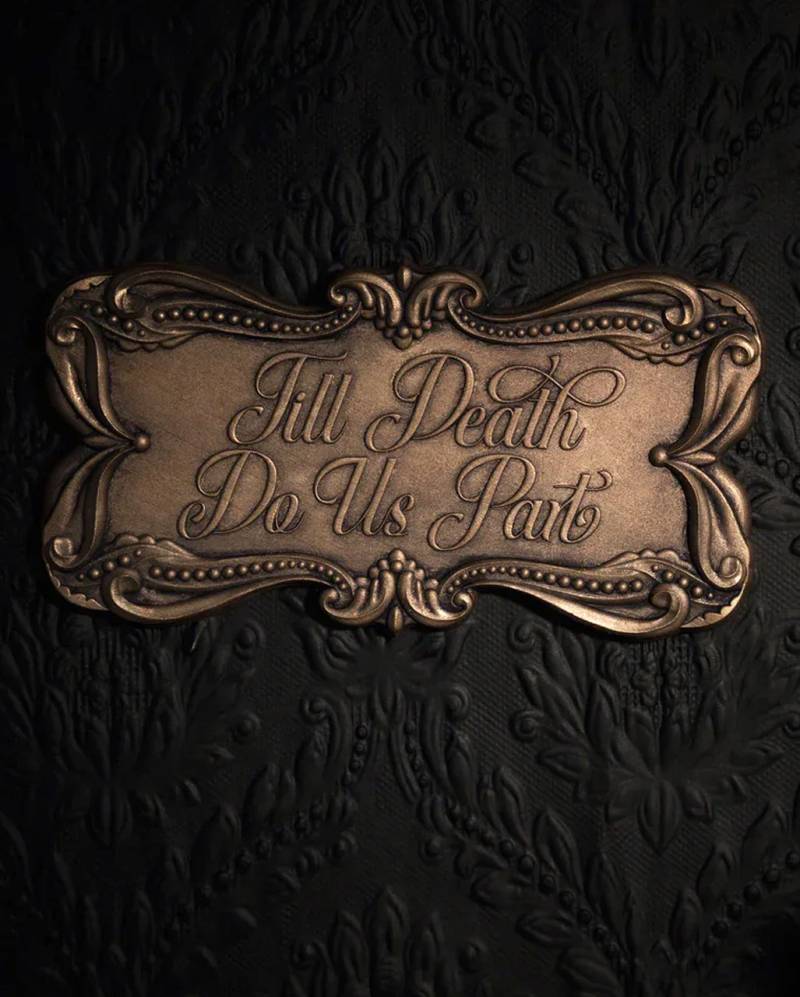 Till Death Do Us Part Sarg Tafel - Gold Edition 17x9cm Till Death Do Us Part Sarg Tafel - Gold Edition 17x9cm