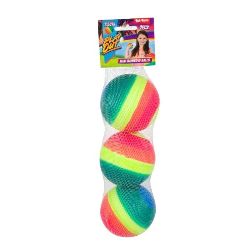 Toi-Toys - PLAY OUT Regenbogen-Bälle – 3 Stück – 7,5 cm
