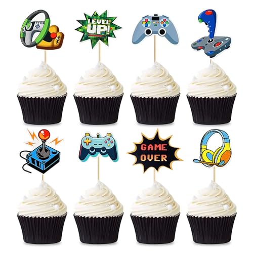 Tortendeko,8 Stück Happy Birthday Tortendeko Gaming Cupcake Deko Cake Topper Geburtstag Tortendeko Kuchen Deko,für Kinder Spiel Thema Party Geburtstag Dekoration Tortendeko,8 Stück Happy Birthday Tortendeko Gaming Cupcake Deko Cake Topper Geburtstag Tortendeko Kuchen Deko,für Kinder Spiel Thema Party Geburtstag Dekoration von Lahviuu