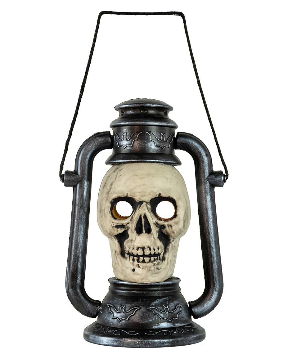 Totenkopf Grubenlampe mit Farbwechsel 28cm