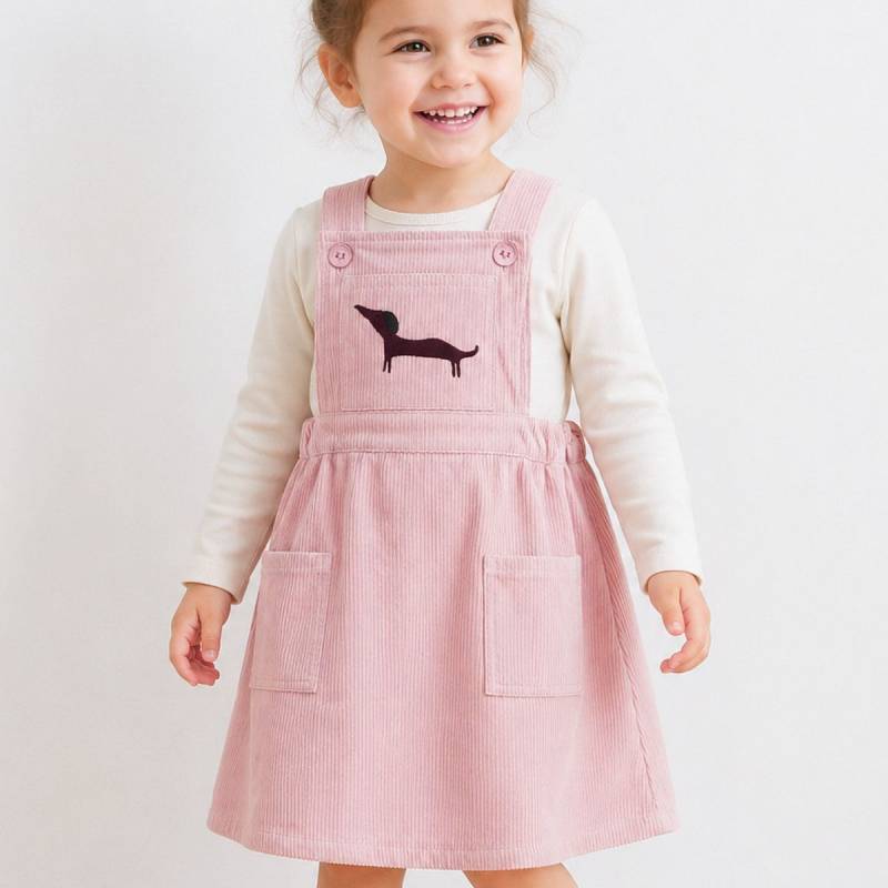 Trägerkleid Cord Dackel rosa 98 Trägerkleid Cord Dackel rosa 98