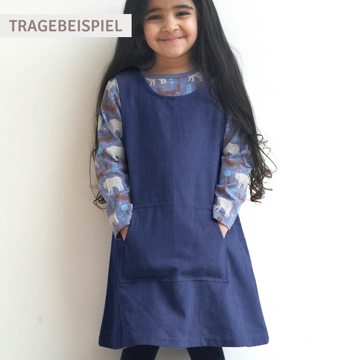 Trägerkleid Cord blau 110