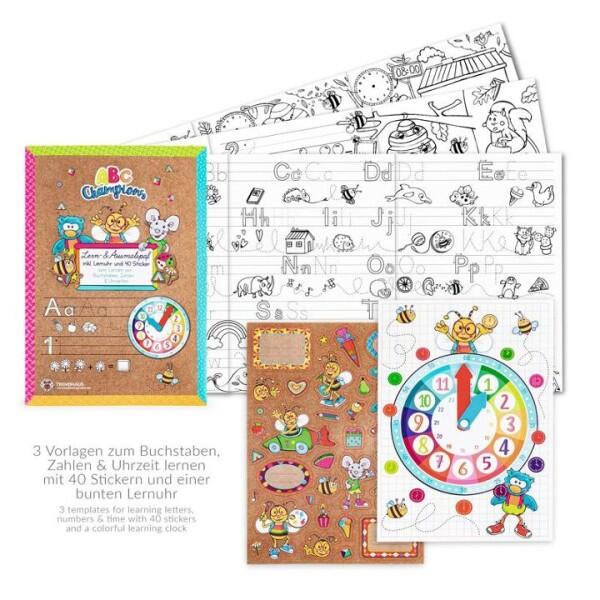 Trendhaus - ABC Champions Ausmalspaß inkl. Lernuhr und Sticker Trendhaus - ABC Champions Ausmalspaß inkl. Lernuhr und Sticker