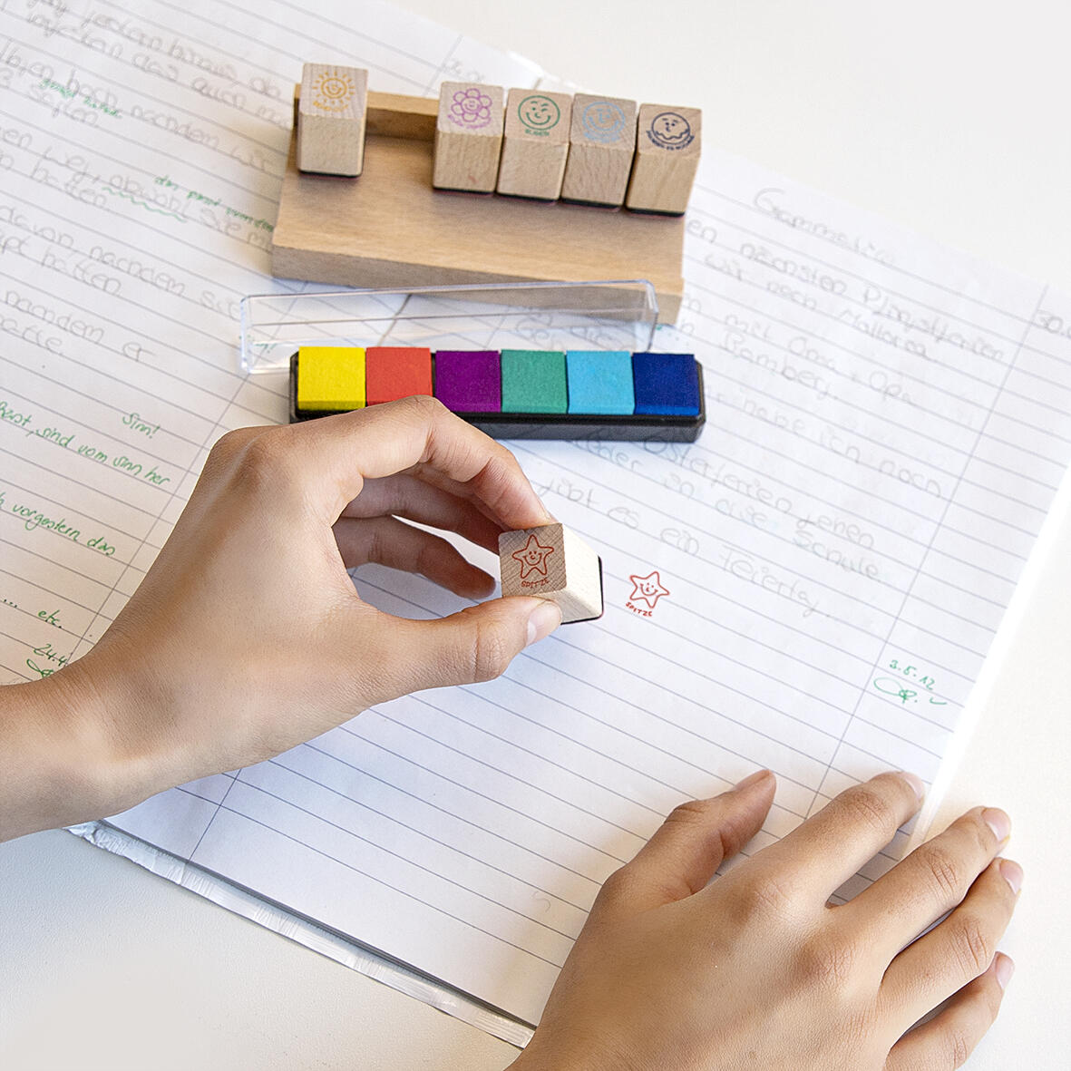 Trendhaus - Lehrer Holzstempel 6fach sort,13Teile