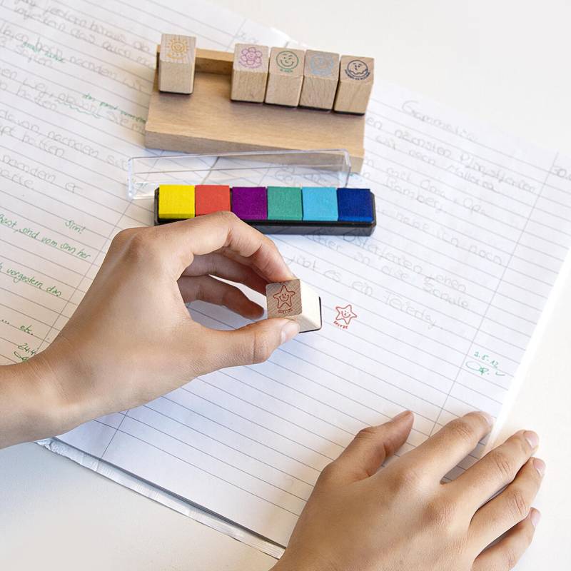 Trendhaus - Lehrer Holzstempel 6fach sort,13Teile Trendhaus - Lehrer Holzstempel 6fach sort,13Teile