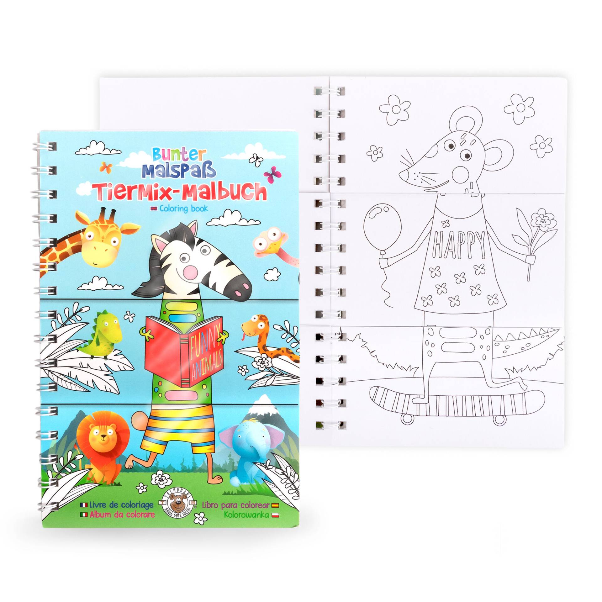 Trendhaus - Malbuch Tiermix
