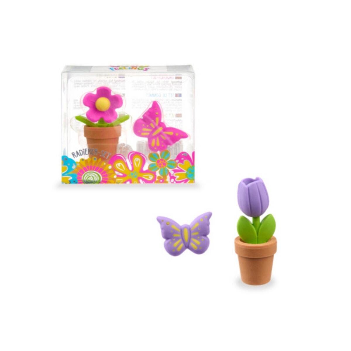 Trendhaus - RADIERER Blume & Schmetterling 2er Set