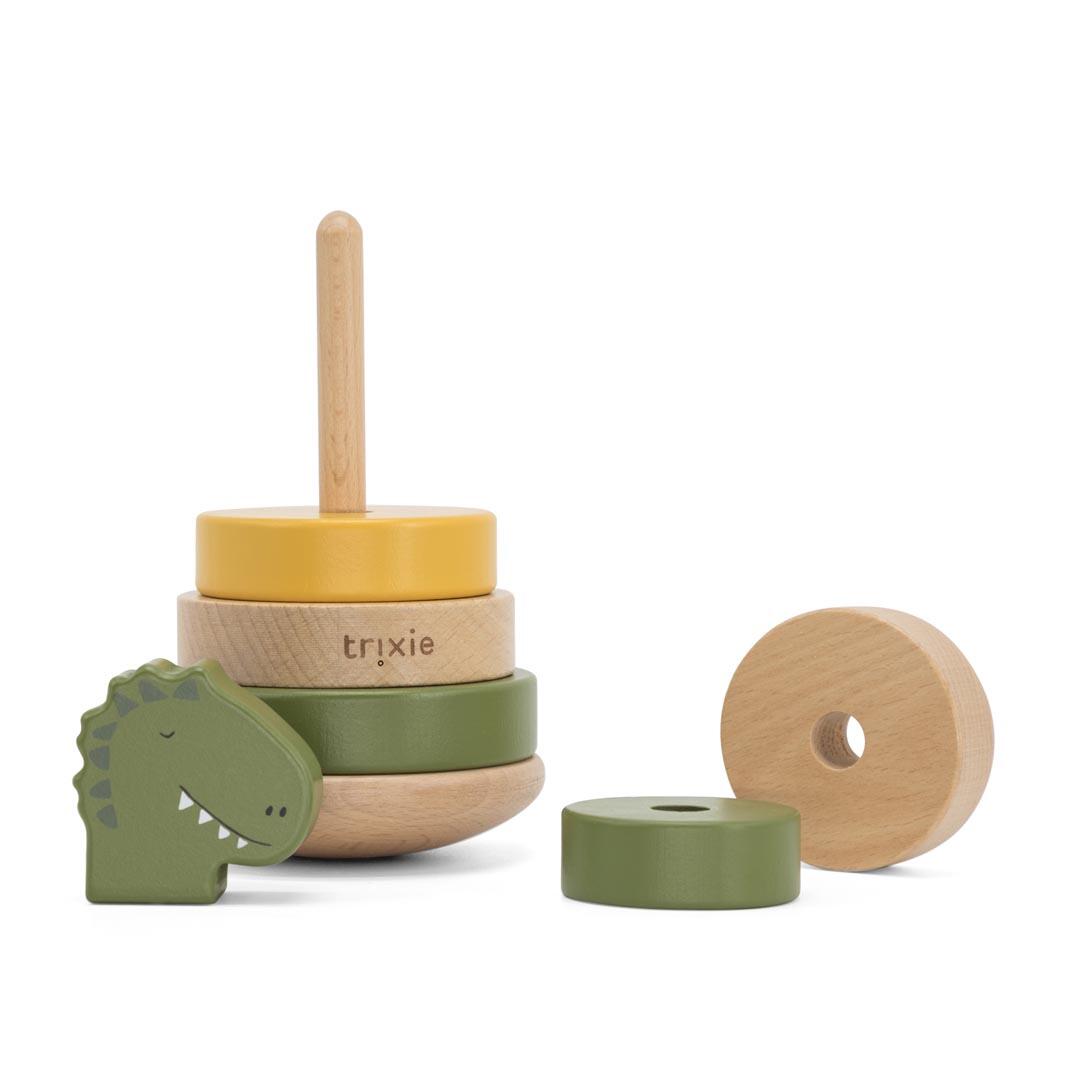 Trixie Baby - Holz Stapelturm - Mr. Dino Gr green