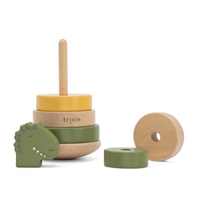 Trixie Baby - Holz Stapelturm - Mr. Dino Gr green
