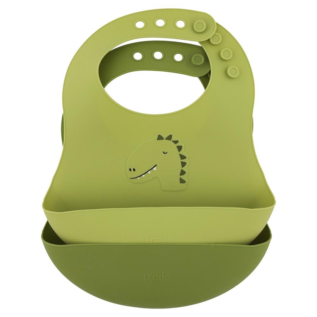 Trixie Baby - Silikon Lätzchen 2-pack - Mr. Dino Gr Silicone tableware