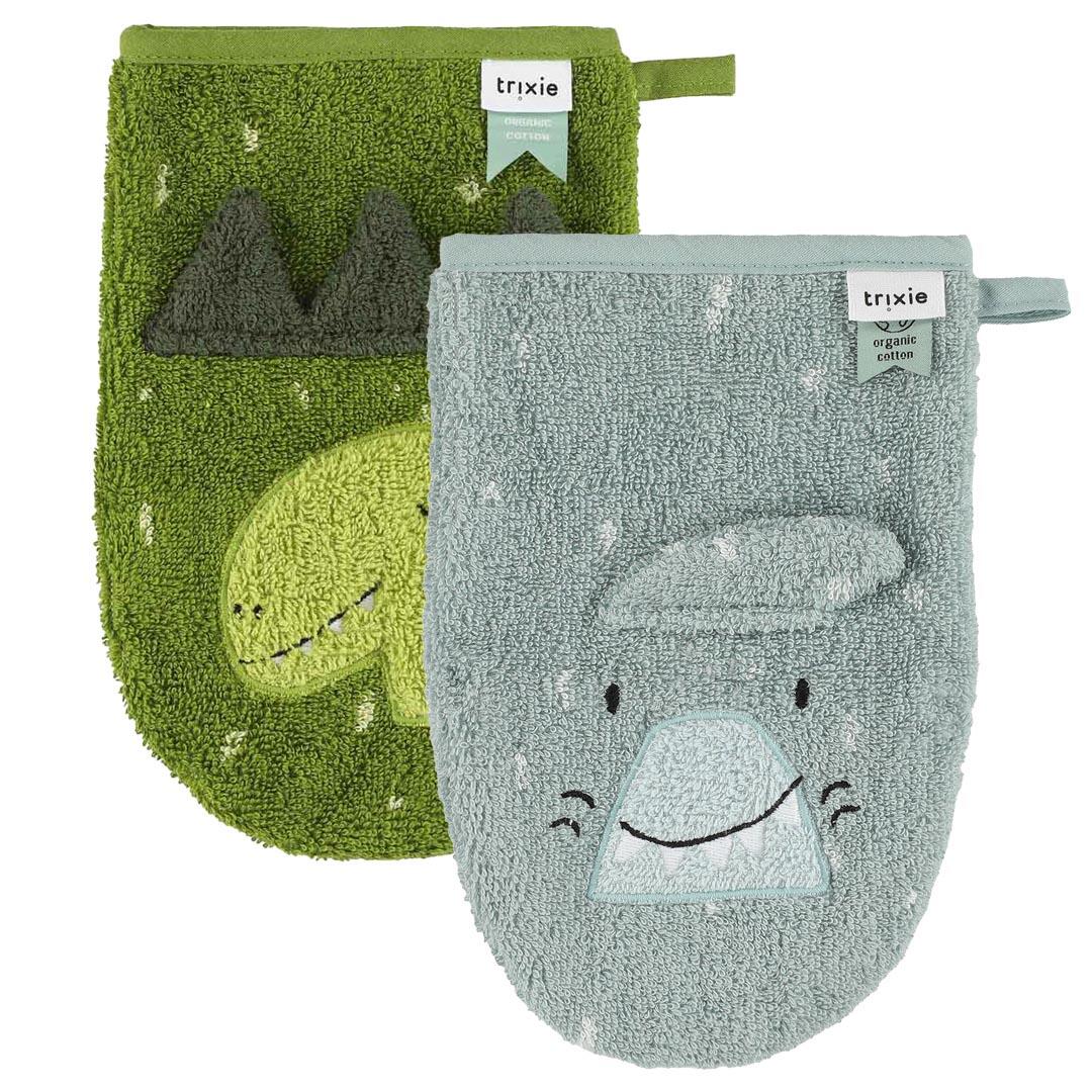 Trixie Baby - Waschhandschuh / Dino & Hai / 2er Set Trixie Baby - Waschhandschuh / Dino & Hai / 2er Set
