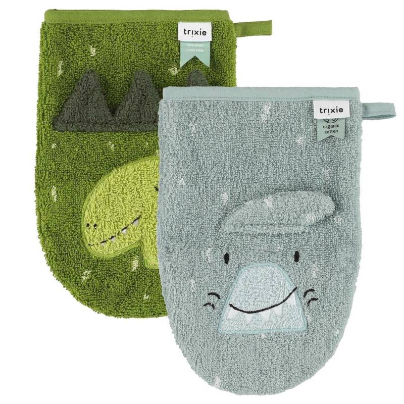 Trixie Baby - Waschhandschuh / Dino & Hai / 2er Set Trixie Baby - Waschhandschuh / Dino & Hai / 2er Set