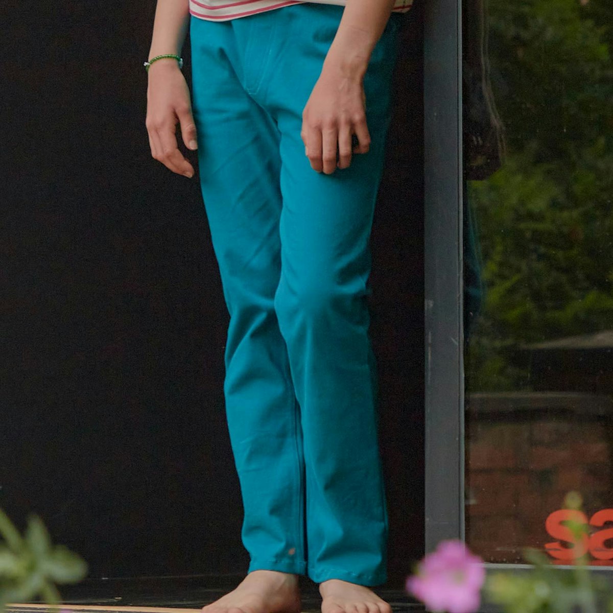 Twill Übergangs Outdoor Hose petrol 86/92