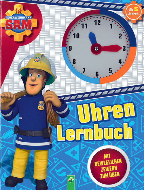 Uhrenlernbuch mit beweglichen Zeigern zum üben - Feuerwehrmann Sam
