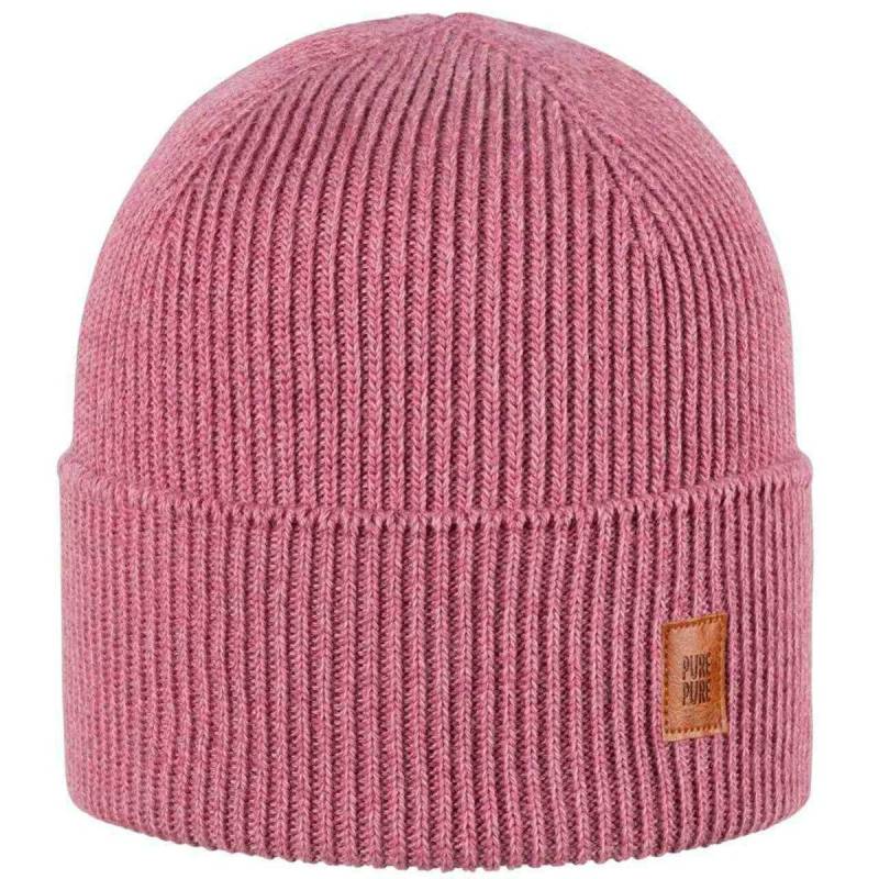 Umschlag Strickmütze Wolle Seide altrosa 47/49