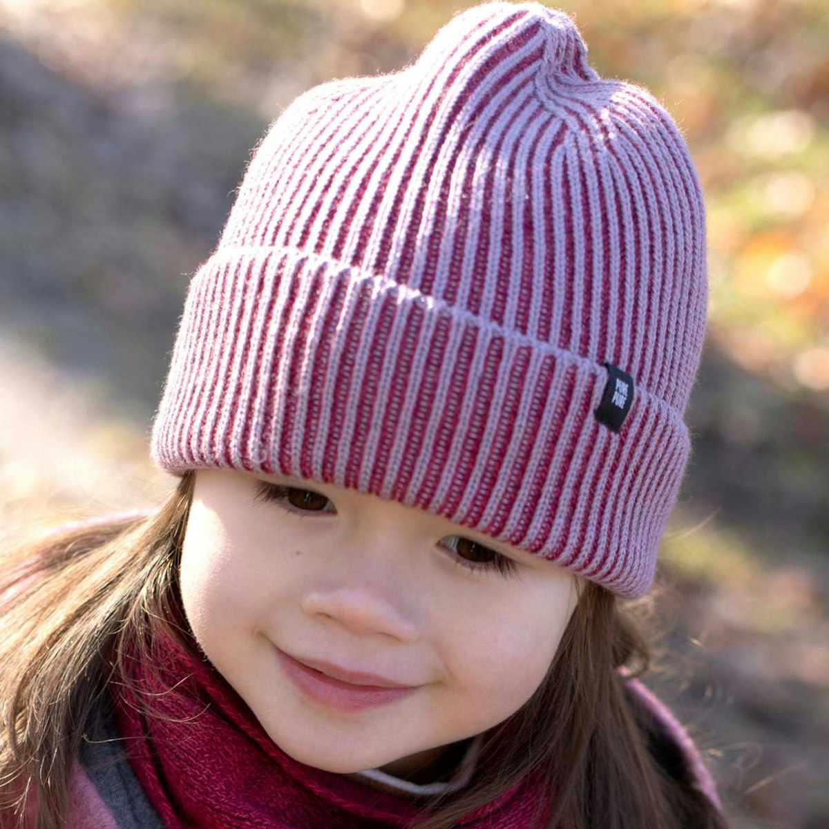 Umschlag Strickmütze Wolle Seide himbeere 55/57