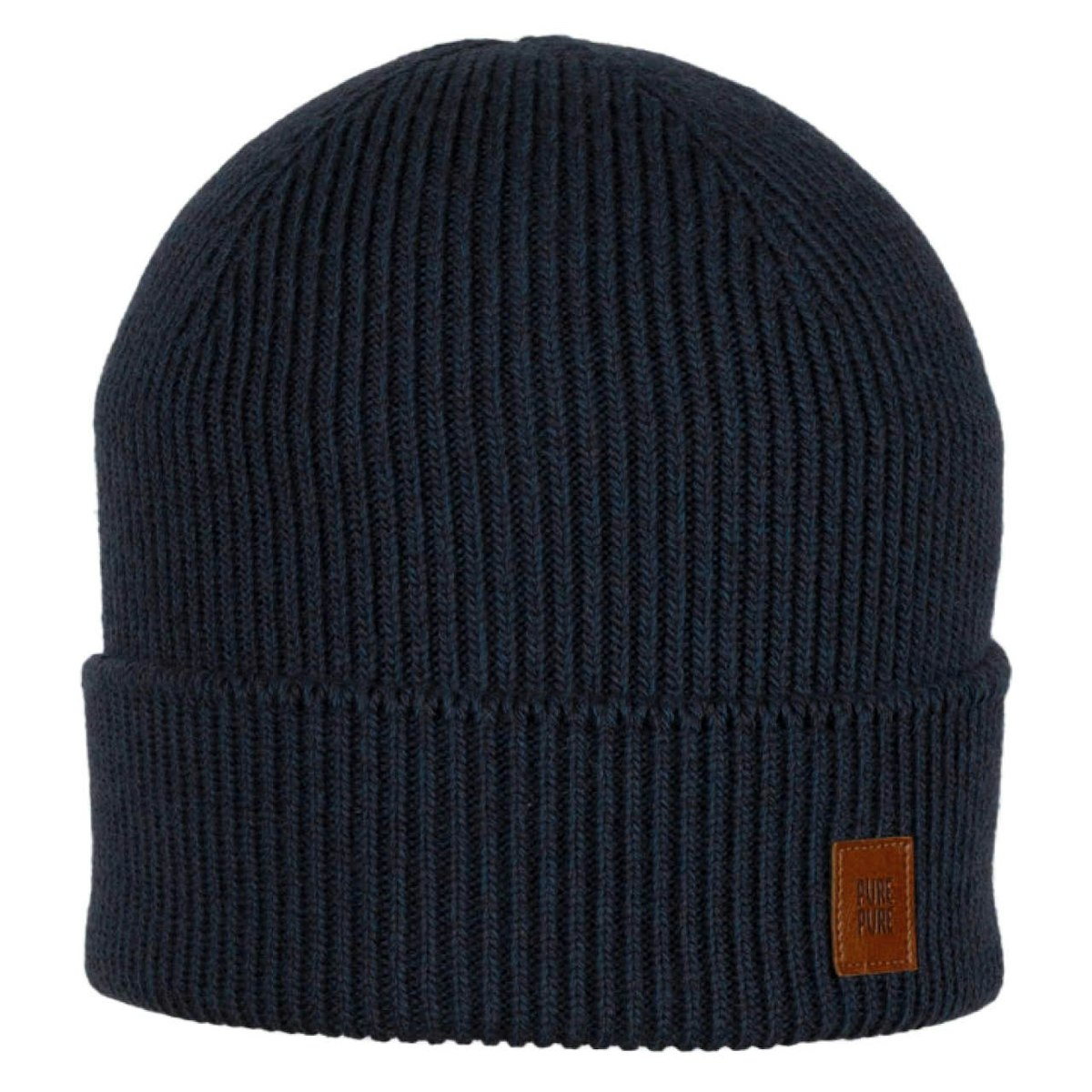 Umschlag Strickmütze Wolle Seide jeans-blau 47/49