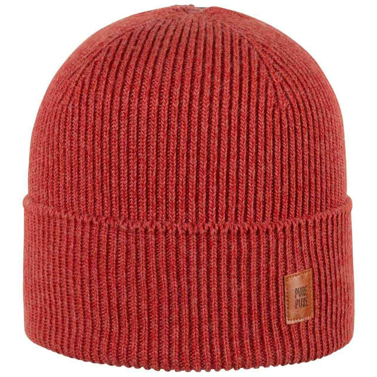 Umschlag Strickmütze Wolle Seide rot 51/53
