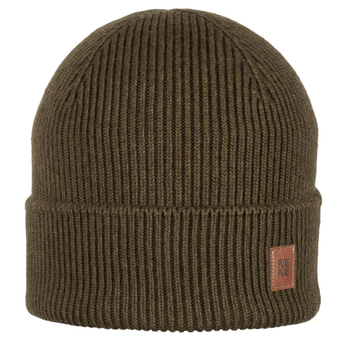 Umschlag Strickmütze Wolle Seide walnuss-braun 51/53