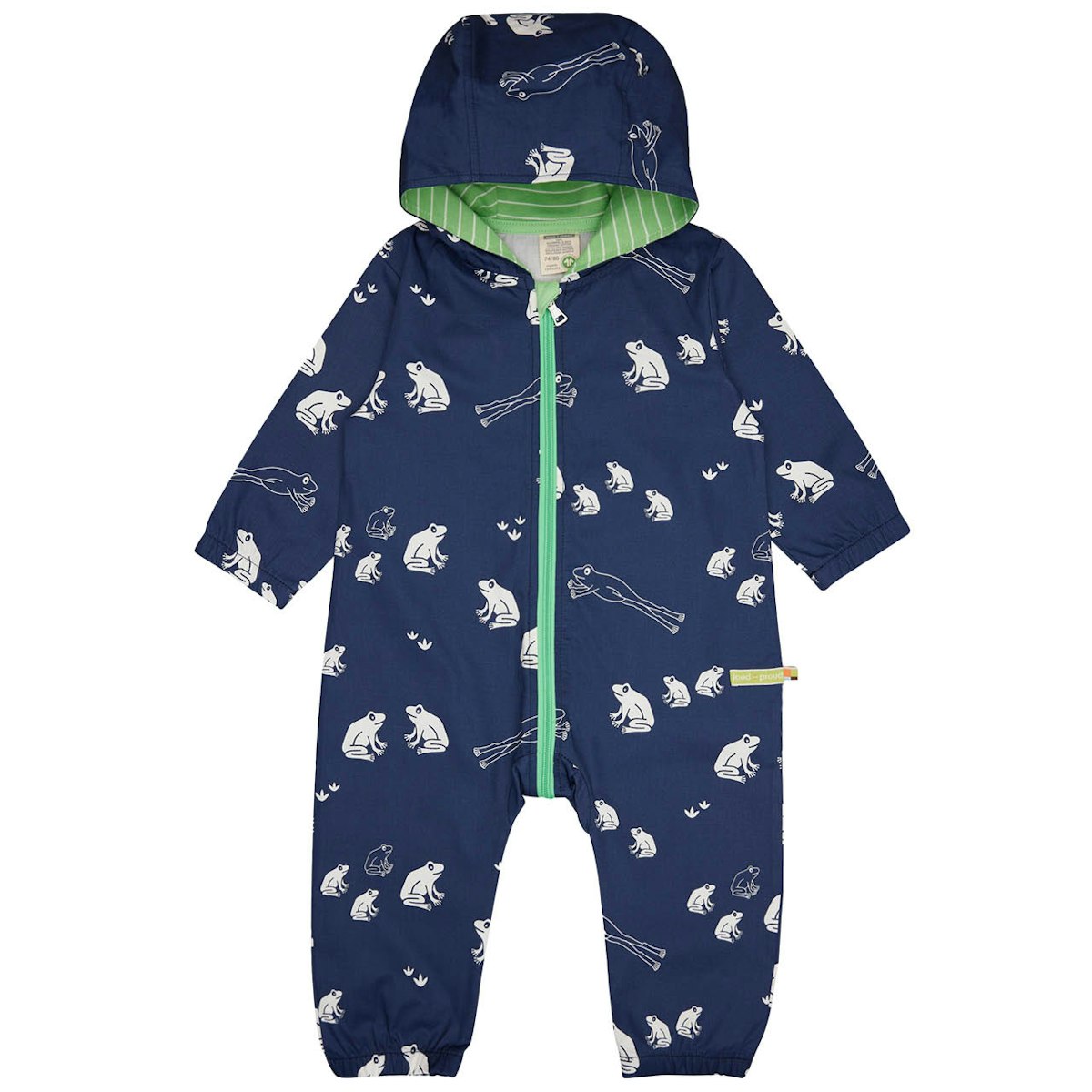 Ungefütterter Outdooroverall Abperleffekt Frosch marine 62/68