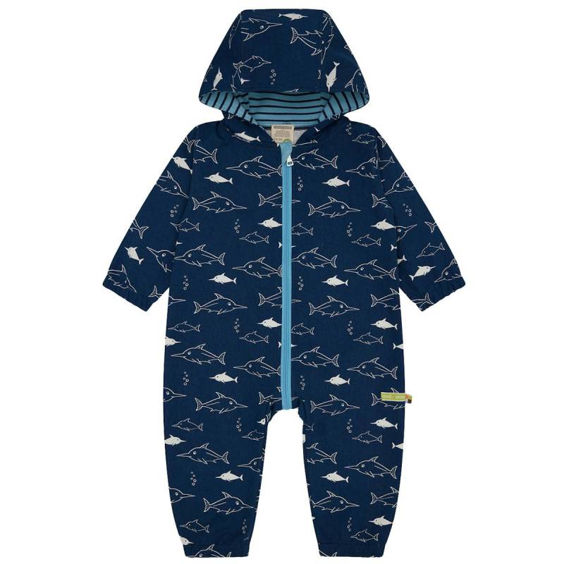 Ungefütterter Outdooroverall Abperleffekt dunkelblau 74/80