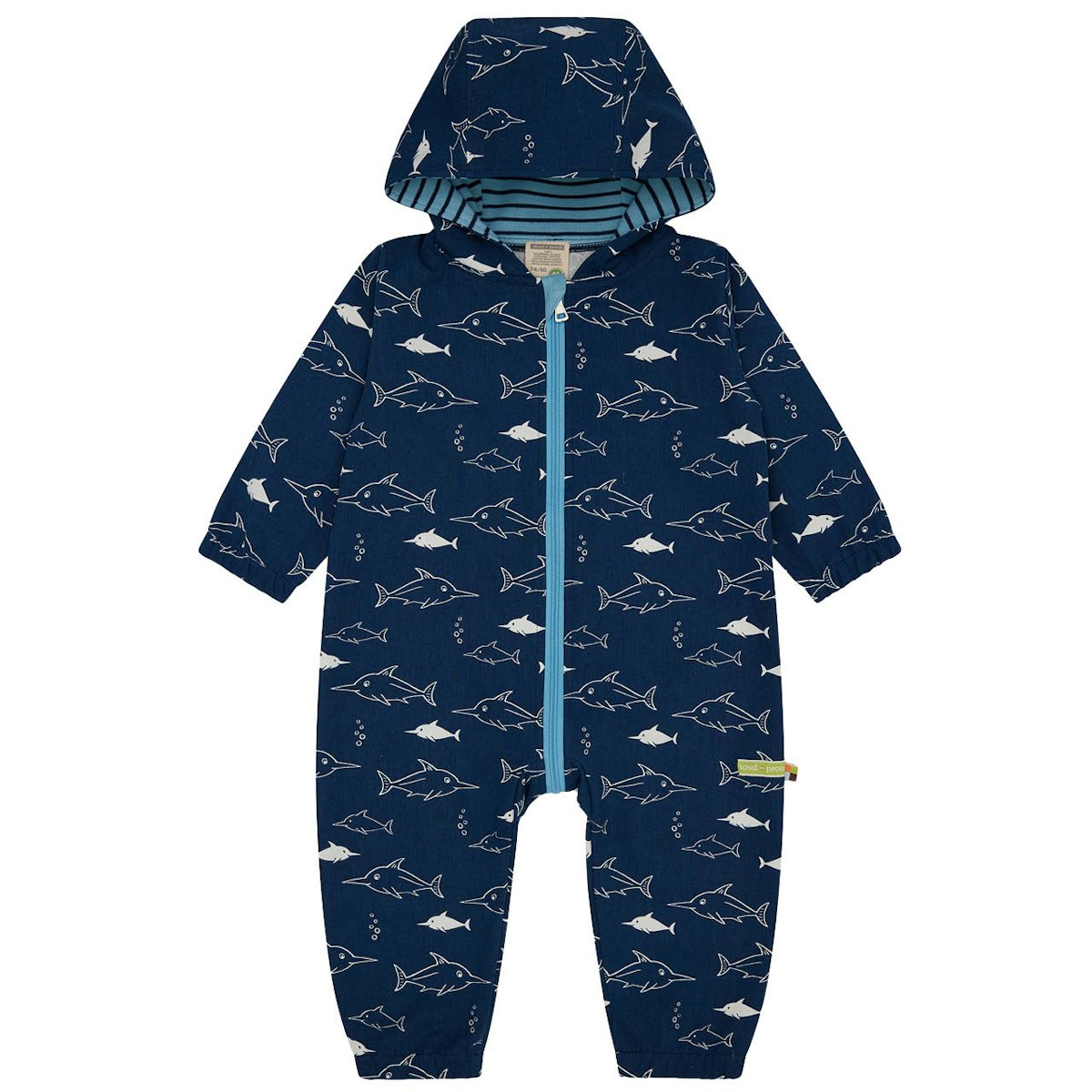 Ungefütterter Outdooroverall Abperleffekt dunkelblau 86/92